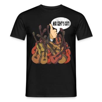 Ukulele Instrument Ukulist Spieler Lustig - Männer T-Shirt - Schwarz - Vorne - AI Model Male 178 light (178cm)