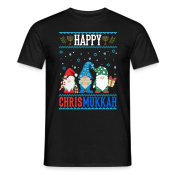 Fröhliche Chrismukkah Zwerge Weihnachten Chanukka - Männer T-Shirt - Schwarz - Vorne - AI Model Male 178 light (178cm)