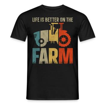 Farming Farmer Vintage Tractor - Männer T-Shirt - Schwarz - Vorne - AI Model Male 178 light (178cm)