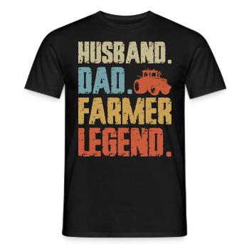 Farming Farmer Dad Father Vintage - Men's T-Shirt - black - Front - AI Model Male 178 light (178cm)