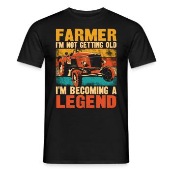 Farming Farmer Retired Vintage - Men's T-Shirt - black - Front - AI Model Male 178 light (178cm)