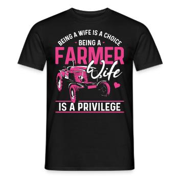 Farming Farmer Wife Tractor Being - Men's T-Shirt - black - Front - AI Model Male 178 light (178cm)