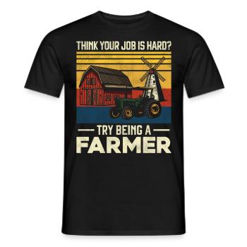 Farming Farmer Vintage Tractor - Männer T-Shirt - Schwarz - Vorne - AI Model Male 178 light (178cm)