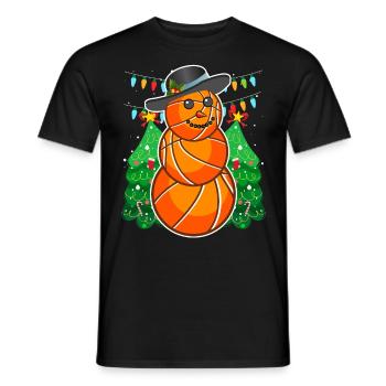 Basketball Snowman Basketball Player - Men's T-Shirt - black - Front - AI Model Male 178 light (178cm)