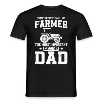 Farming Farmer Dad Father Vintage - Men's T-Shirt - black - Front - AI Model Male 178 light (178cm)