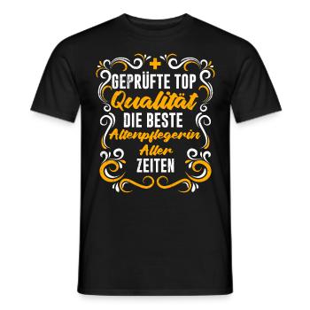 Getestet Top Qualität die beste Altenpflegerin - Männer T-Shirt - Schwarz - Vorne - AI Model Male 178 light (178cm)