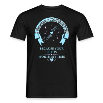 Pfleger Dein Leben ist mir wichtig Altenpfleger - Männer T-Shirt - Schwarz - Vorne - AI Model Male 178 light (178cm)