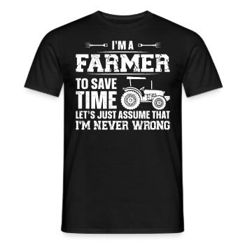 Farming Farmer Vintage Tractor I'm - Men's T-Shirt - black - Front - AI Model Male 178 light (178cm)