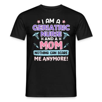 Rien ne peut me faire peur maman & infirmière gériatrique - T-shirt homme - noir - Devant - AI Model Male 178 light (178cm)
