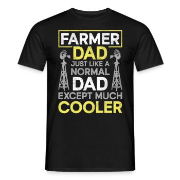 Farming Farmer Dad Father Vintage - Men's T-Shirt - black - Front - AI Model Male 178 light (178cm)