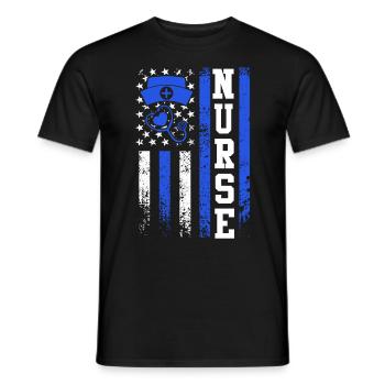 USA Nurse Nursing Nurse Nurse - Men's T-Shirt - black - Front - AI Model Male 178 light (178cm)