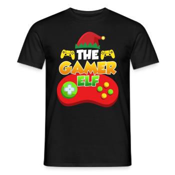 The Gamer Elf Gaming - Männer T-Shirt - Schwarz - Vorne - AI Model Male 178 light (178cm)