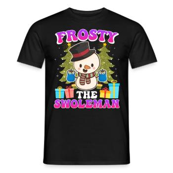 Frosty the Swoleman Snowman Weight Training - Men's T-Shirt - black - Front - AI Model Male 178 light (178cm)