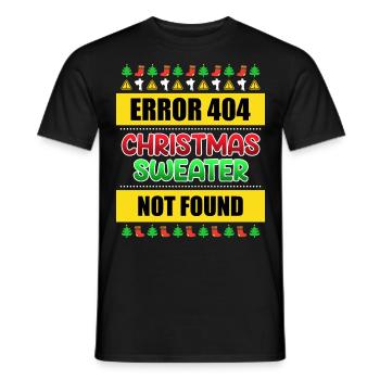 Christmas Sweater not Found Ugly Christmas - Men's T-Shirt - black - Front - AI Model Male 178 light (178cm)