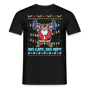 No Lift No Gift Nikolaus Bodybuilder Gym - T-shirt homme - noir - Devant - AI Model Male 178 light (178cm)
