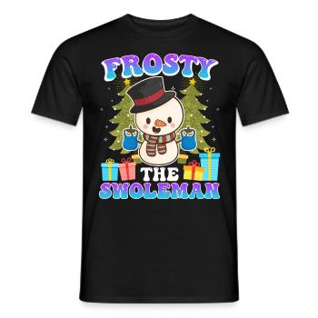 Frosty the Swoleman Snowman Weight Training - Men's T-Shirt - black - Front - AI Model Male 178 light (178cm)