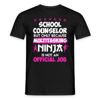 Multitasking Ninja is not a job School companion - Men's T-Shirt - black - Front - AI Model Male 178 light (178cm)