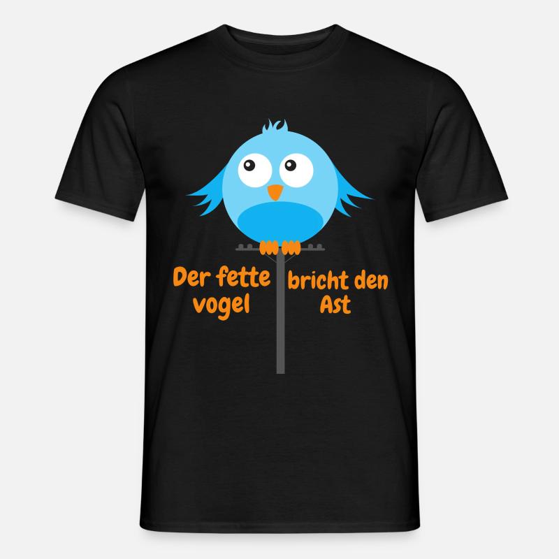 Dicker Vogel breiter Vogel Geschenkidee - Männer T-Shirt - Schwarz