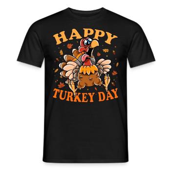 Thanksgiving Funny Turkey Happy Turkey Day - Men's T-Shirt - black - Front - AI Model Male 178 light (178cm)