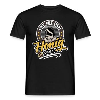 Qui s’occupe du miel - T-shirt homme - noir - Devant - AI Model Male 178 light (178cm)