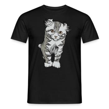 Dame aux chats - T-shirt homme - noir - Devant - AI Model Male 178 light (178cm)