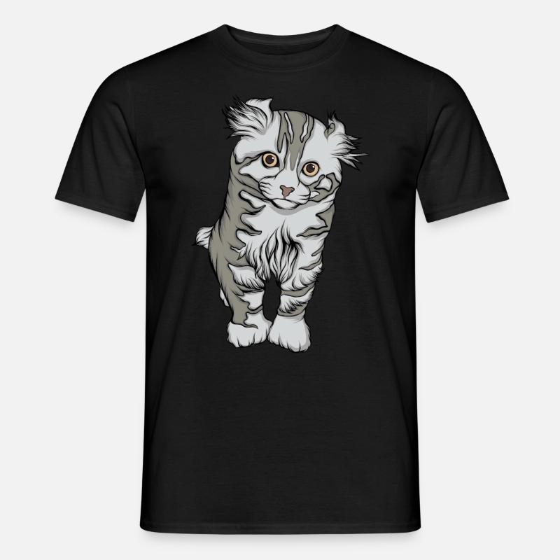 Katzendame - Männer T-Shirt - Schwarz