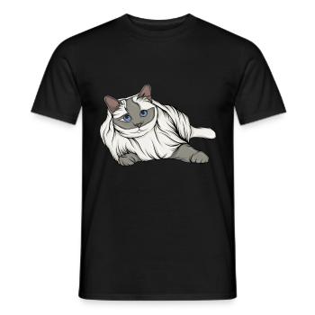 Dame aux chats - T-shirt homme - noir - Devant - AI Model Male 178 light (178cm)