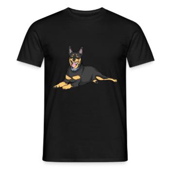 Doberman Dog - Men's T-Shirt - black - Front - AI Model Male 178 light (178cm)