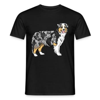 Border collie - Men's T-Shirt - black - Front - AI Model Male 178 light (178cm)