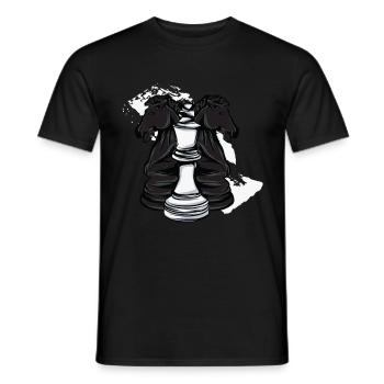 Pièces d’échecs - T-shirt homme - noir - Devant - AI Model Male 178 light (178cm)