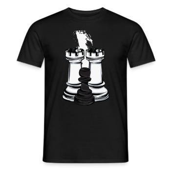 Chess Rook and Pawn - Men's T-Shirt - black - Front - AI Model Male 178 light (178cm)