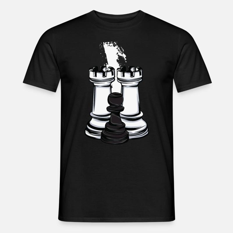Schach Turm und Bauer - Männer T-Shirt - Schwarz
