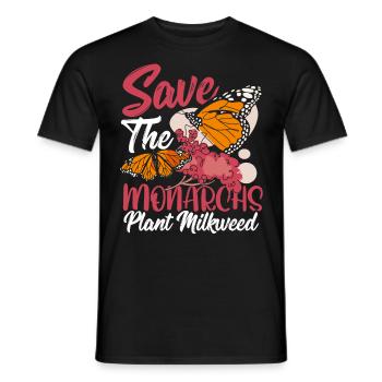 Monarch Schmetterling Schmetterlinge Pflanzung Mon - Männer T-Shirt - Schwarz - Vorne - AI Model Male 178 light (178cm)