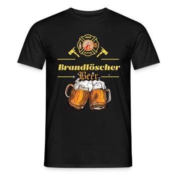 Brandlöscher - Männer T-Shirt - Schwarz - Vorne - AI Model Male 178 light (178cm)