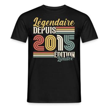 Légendaire Depuis 2015 - T-shirt homme - noir - Devant - AI Model Male 178 light (178cm)