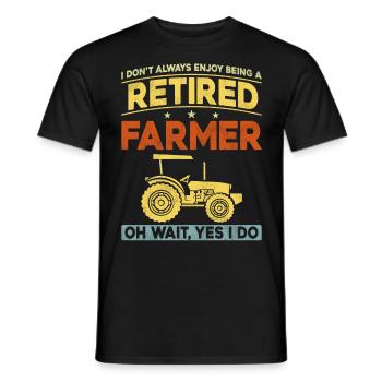 Farming Farmer Retired Vintage - Men's T-Shirt - black - Front - AI Model Male 178 light (178cm)