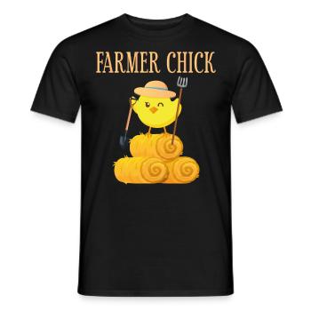 Farming Farmer Girl Chicken Farmer - Männer T-Shirt - Schwarz - Vorne - AI Model Male 178 light (178cm)