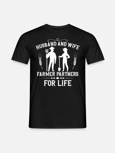 Farming Farmer Husband Wife - Männer T-Shirt - Schwarz