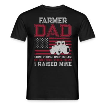 Farming Farmer Dad Father Tractor - Men's T-Shirt - black - Front - AI Model Male 178 light (178cm)