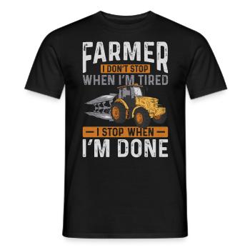 Farming Farmer Vintage Tractor - Men's T-Shirt - black - Front - AI Model Male 178 light (178cm)