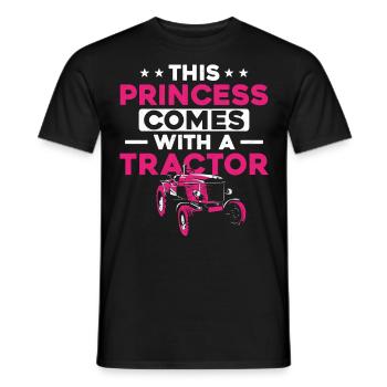 Agricultrice Fille Tracteur féminin - T-shirt homme - noir - Devant - AI Model Male 178 light (178cm)