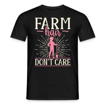 Fermier Agriculteur Fille Ferme Femelle - T-shirt homme - noir - Devant - AI Model Male 178 light (178cm)