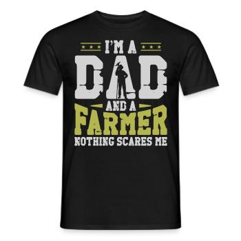Farming Farmer Dad Father Vintage - Men's T-Shirt - black - Front - AI Model Male 178 light (178cm)