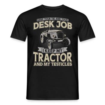 Farming Farmer Vintage Tractor - Men's T-Shirt - black - Front - AI Model Male 178 light (178cm)