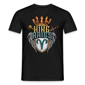 Widder Sternzeichen - Männer T-Shirt - Schwarz - Vorne - AI Model Male 178 light (178cm)