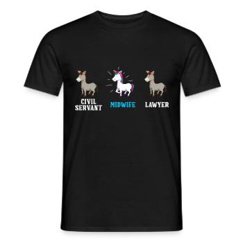 Licorne Fonctionnaire Avocat Sage-femme - T-shirt homme - noir - Devant - AI Model Male 178 light (178cm)