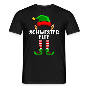 Schwester Elfe Weihnachten Familien Weihnacht Elf - Männer T-Shirt - Schwarz - Vorne - AI Model Male 178 light (178cm)