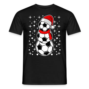 Fußball Nikolaus Fußball im Winter Fußball Fan - Männer T-Shirt - Schwarz - Vorne - AI Model Male 178 light (178cm)