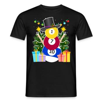 Billiard Kugeln Billard Schneemann Billiard - Männer T-Shirt - Schwarz - Vorne - AI Model Male 178 light (178cm)