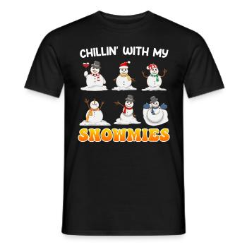 Chill out with my Snowmies Merry Christmas - Men's T-Shirt - black - Front - AI Model Male 178 light (178cm)